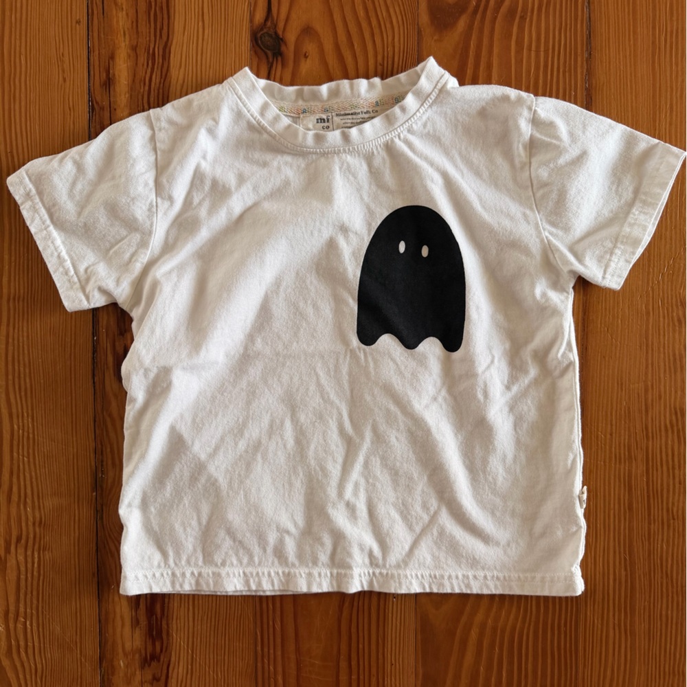 Kids' White and Black Ghost Tee